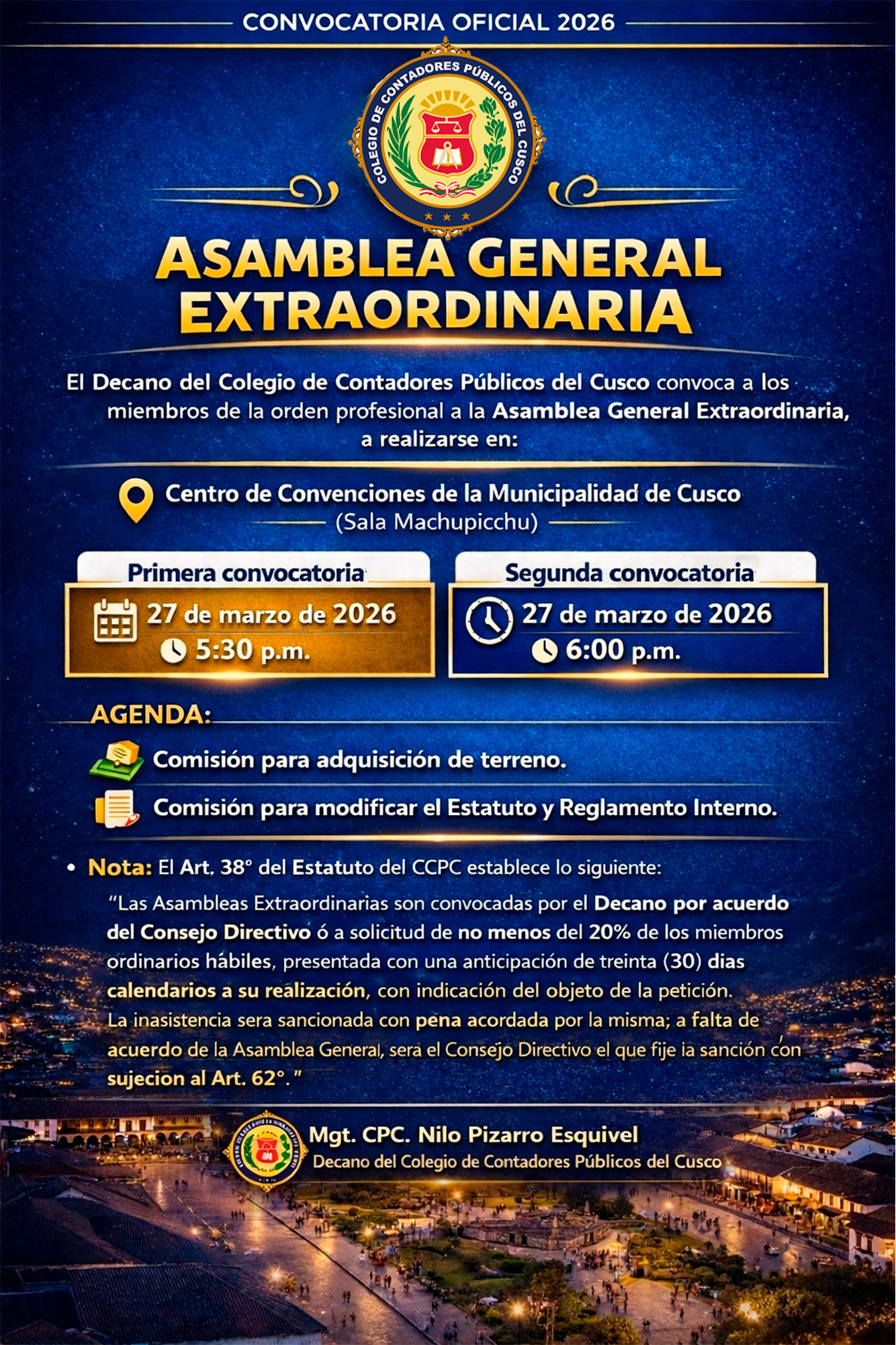 ASAMBLEA GENERAL EXTRAORDINARIA