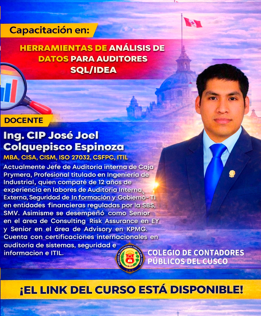 Flyer: 📊🔍 ¡CAPACÍTATE EN ANÁLISIS DE DATOS PARA AUDITORÍA!