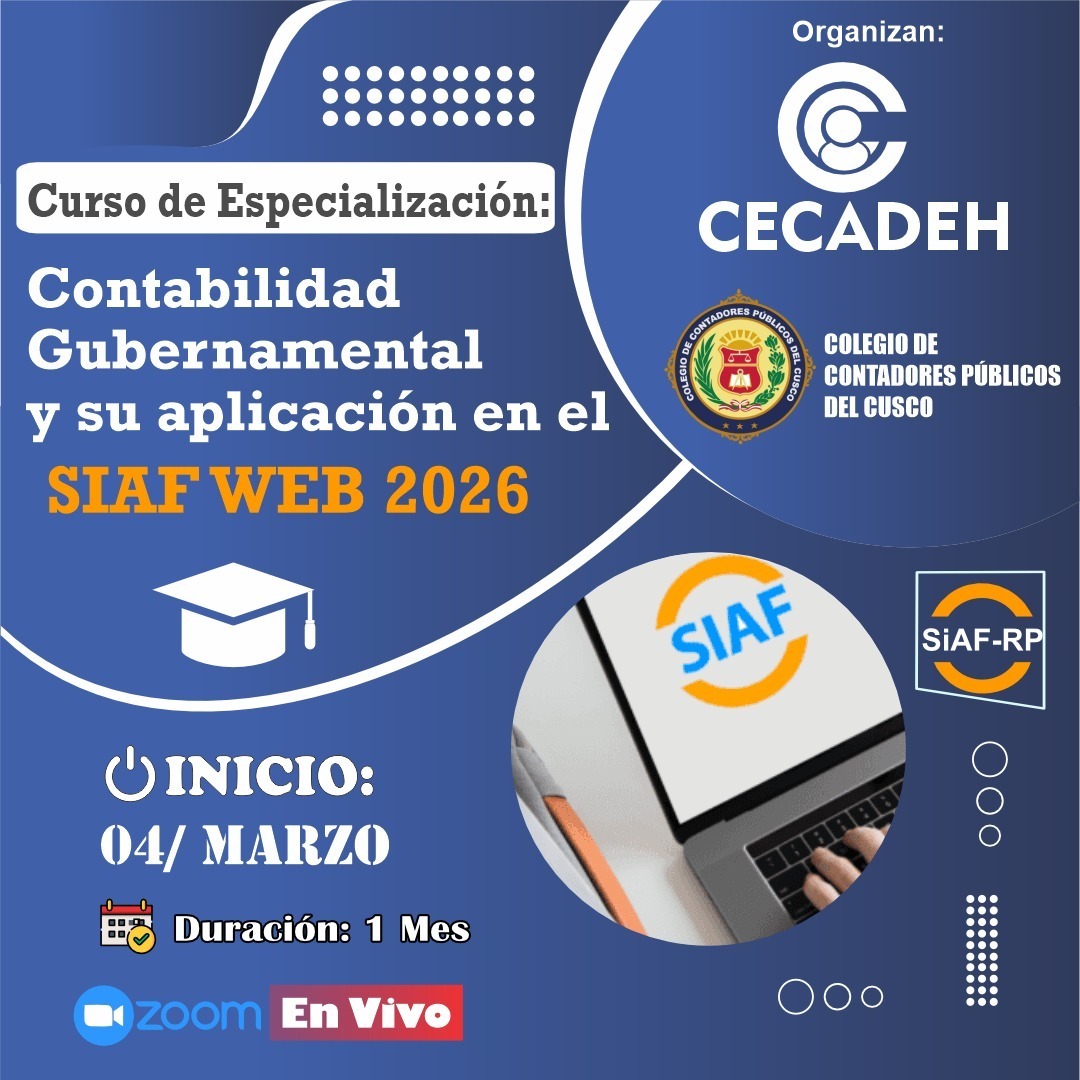 Flyer: Contabilidad Gubernamental y su Aplicación en el SIAF WEB 2026