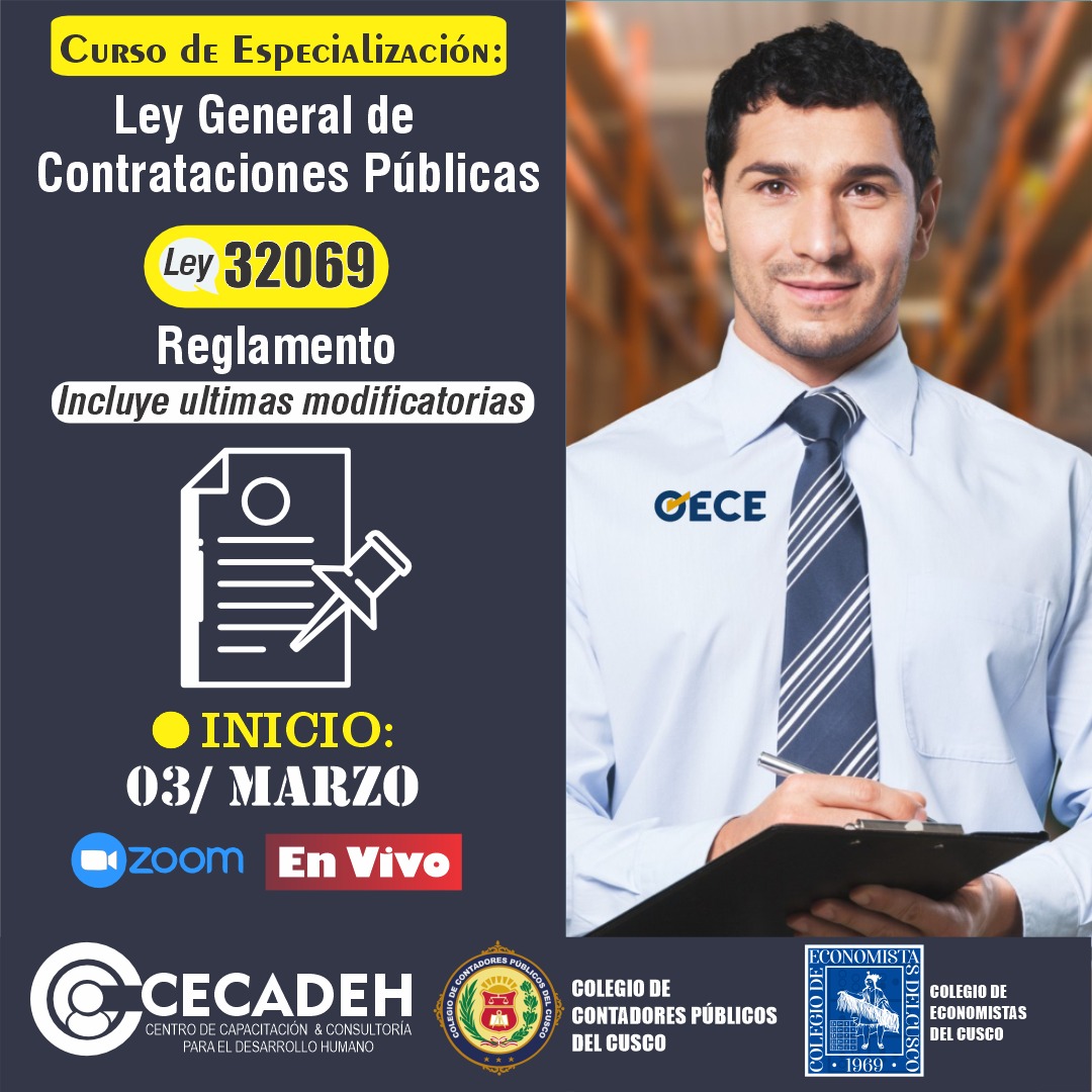 Flyer: Curso de Especialización: Contrataciones Públicas