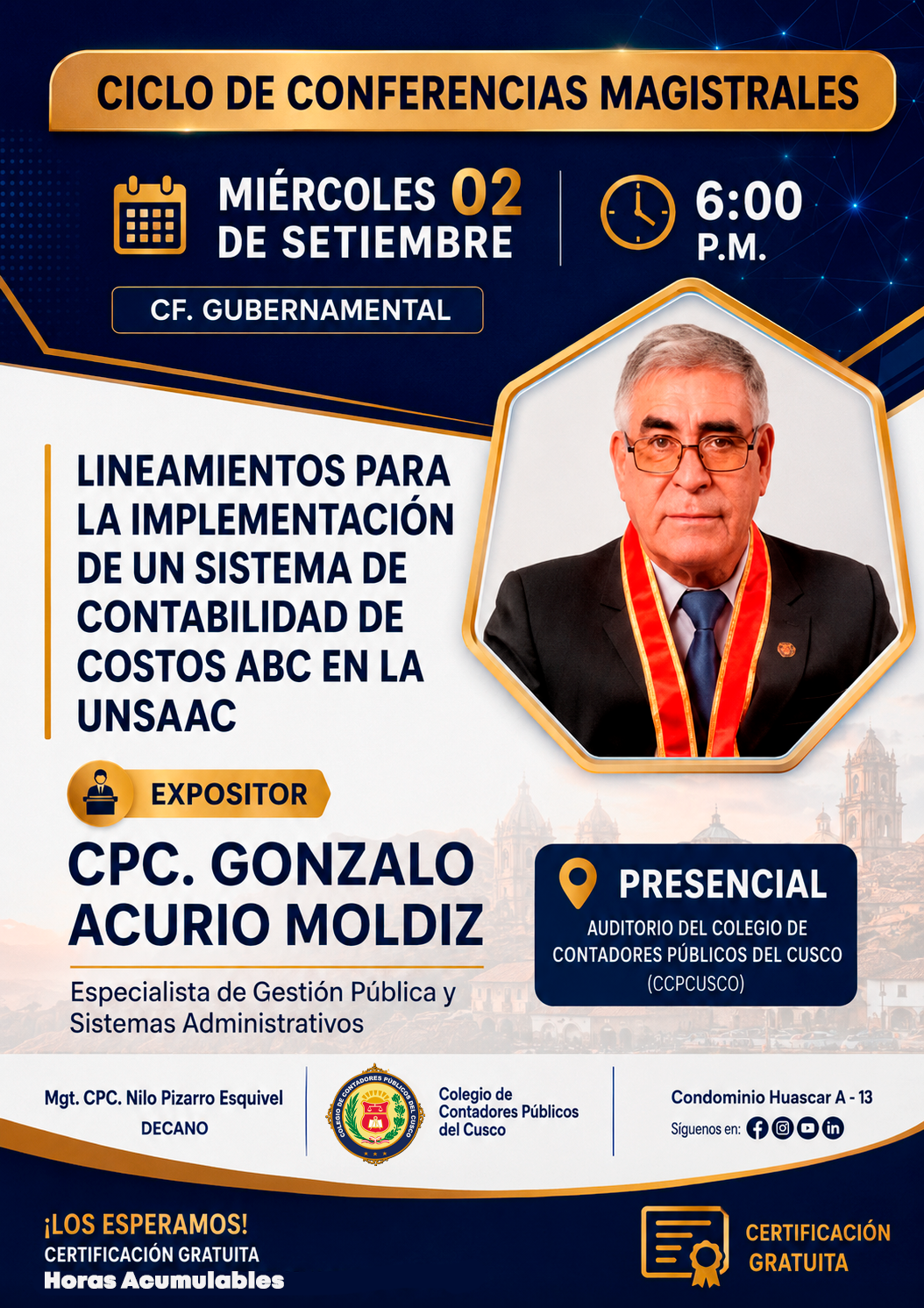 Flyer: “LINEAMIENTOS PARA LA IMPLEMENTACIÓN DE UN SISTEMA DE CONTABILIDAD DE COSTOS ABC EN LA UNSAAC”