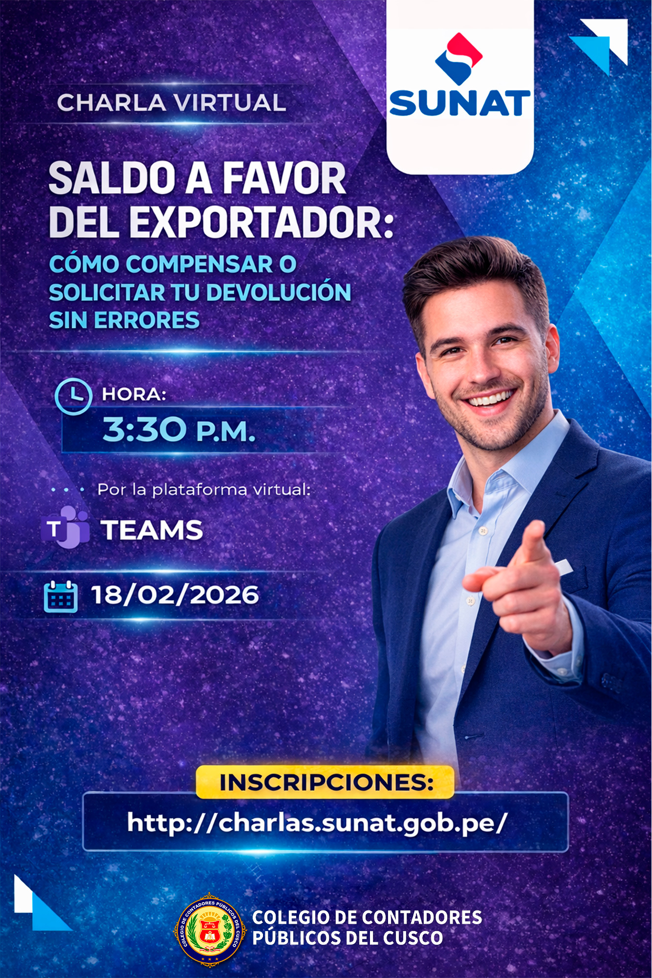 Flyer: “Saldo a favor del exportador: cómo compensar o solicitar tu devolución sin errores”